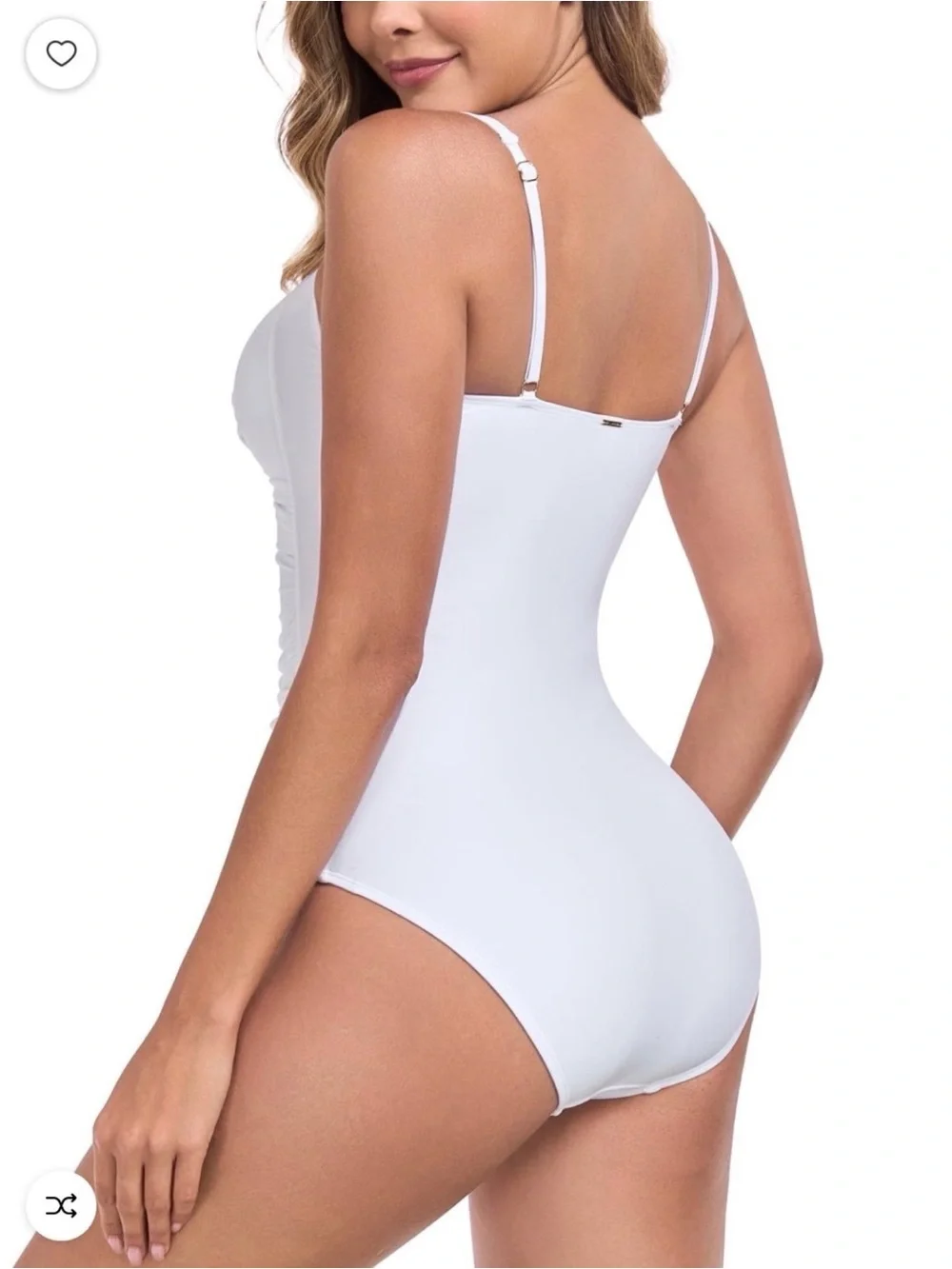 Women’s One Piece Tummy Control Swimsuit White Size Large NWT
